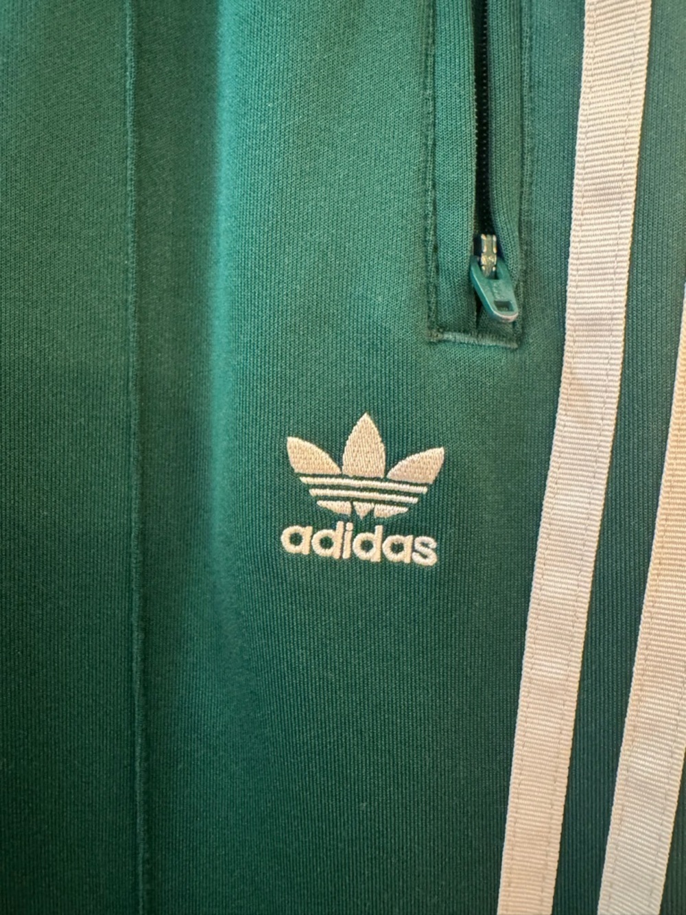 adidas Superstar Original Green Track Pants with White Side Stripes - Picture 10 of 13